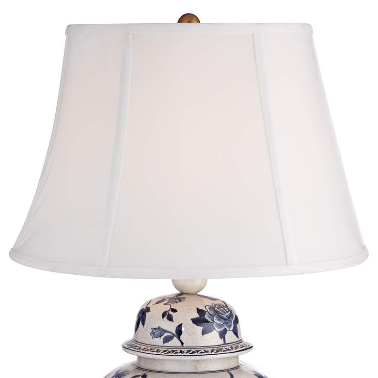 Image 4 Barnes and Ivy Clarissa Blue and White Rose Ceramic Table Lamps Set of 2 more views