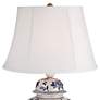 Barnes and Ivy Clarissa Blue and White Rose Ceramic Table Lamps Set of 2