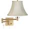 Barnes and Ivy Creme Bell Alta Square Warm Gold Swing Arm Plug-In Wall Lamp