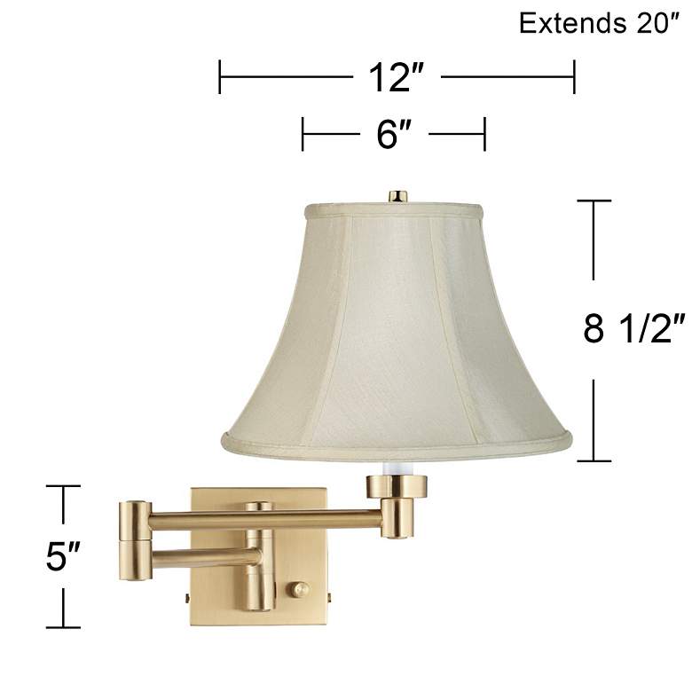 Image 4 Barnes and Ivy Creme Bell Alta Square Warm Gold Swing Arm Plug-In Wall Lamp more views