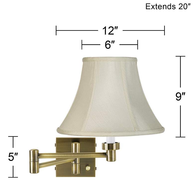 Image 4 Barnes and Ivy Creme Bell Antique Brass Swing Arm with Cord Cover more views