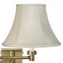 2_Barnes and Ivy Creme Bell Shade Antique Brass Plug-In Swing Arm Wall Light more views