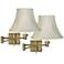 Barnes and Ivy Creme Bell Shade Antique Brass Swing Arm Wall Lamps Set of 2
