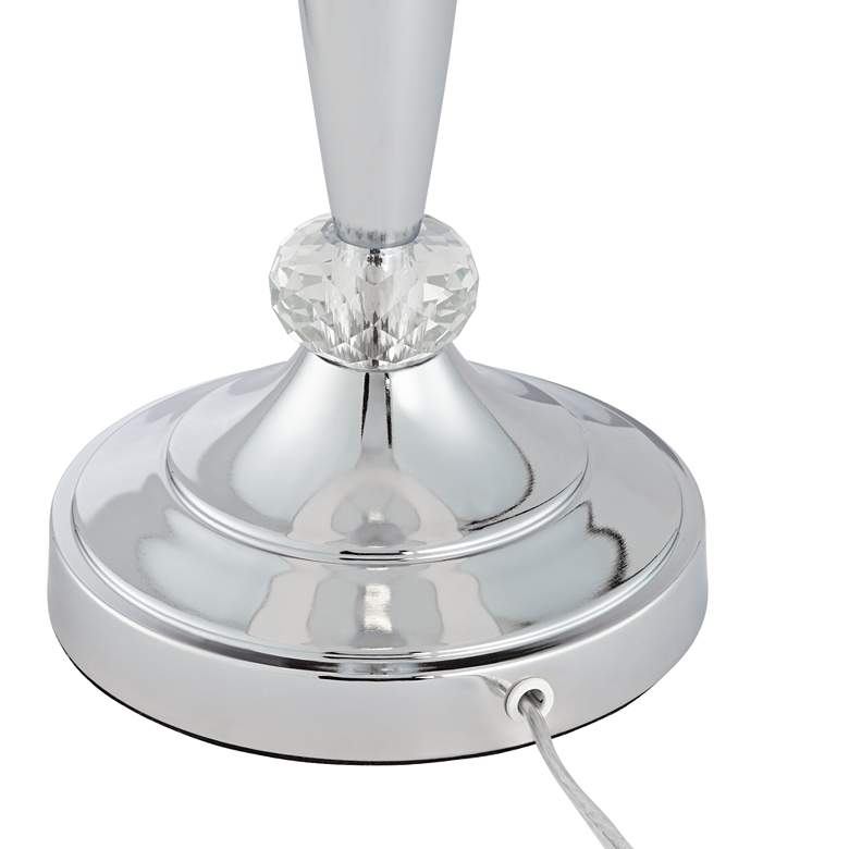 Image 4 Barnes and Ivy Derby Collection Chrome 3-Piece Floor and Table Lamp Set more views