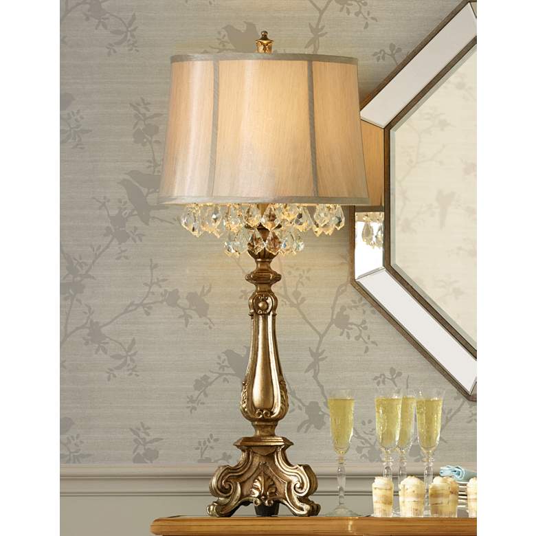 Image 2 Barnes and Ivy Dubois 37 1/4" Crystal Spray Traditional Console Lamp