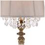 Barnes and Ivy Dubois Antique Gold and Crystal Console Table Lamps Set of 2