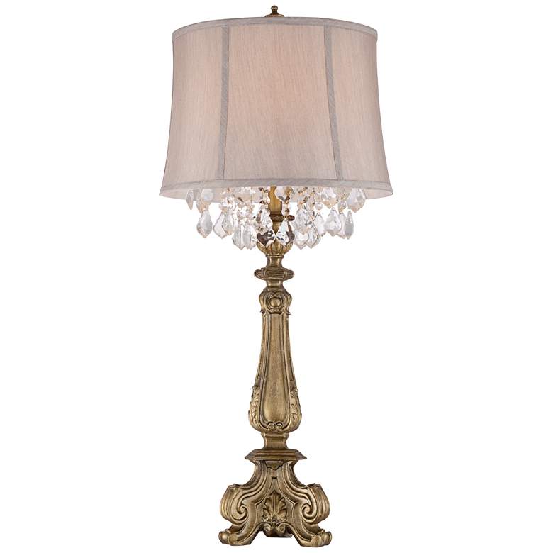Image 7 Barnes and Ivy Dubois Antique Gold and Crystal Console Table Lamps Set of 2 more views