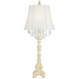 Image2 of Barnes and Ivy Duval 34 1/2" French White Table Lamp with Crystals