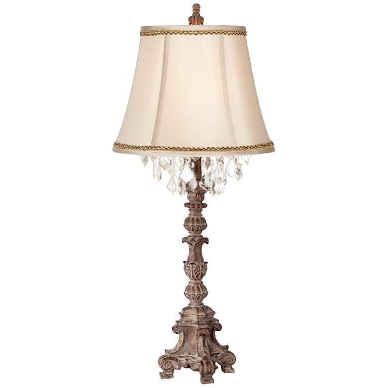 Image 1 Barnes and Ivy Duval 34 inch Braid Trim Shade French Crystal Table Lamp