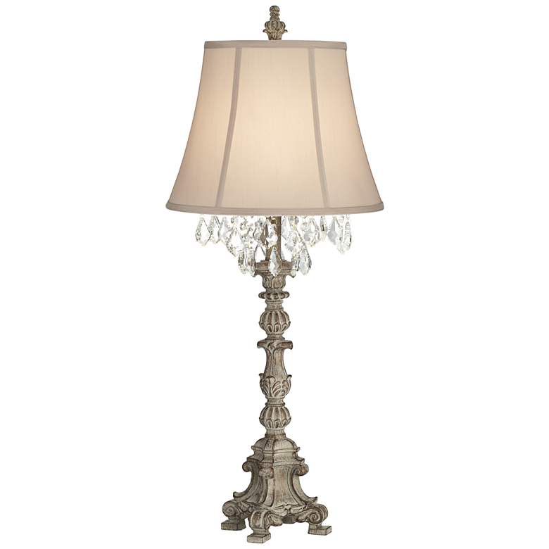 Image 2 Barnes and Ivy Duval 34 inch Crystal Accents French Candlestick Table Lamp