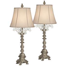 Image2 of Barnes and Ivy Duval 34" French Candlestick Buffet Lamps Set of 2