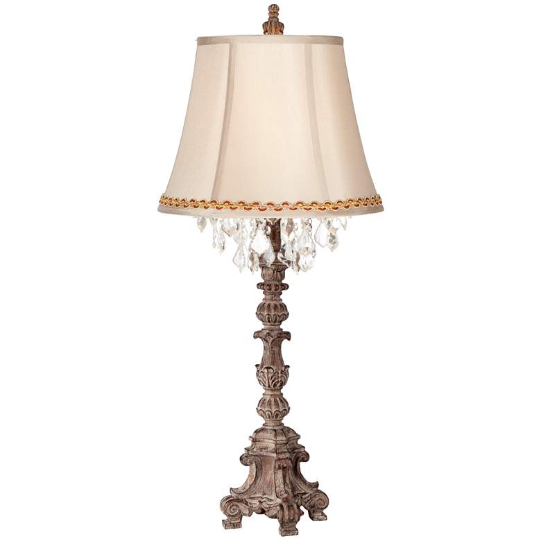 Image 1 Barnes and Ivy Duval 34" Gold Shade French Crystal Table Lamp