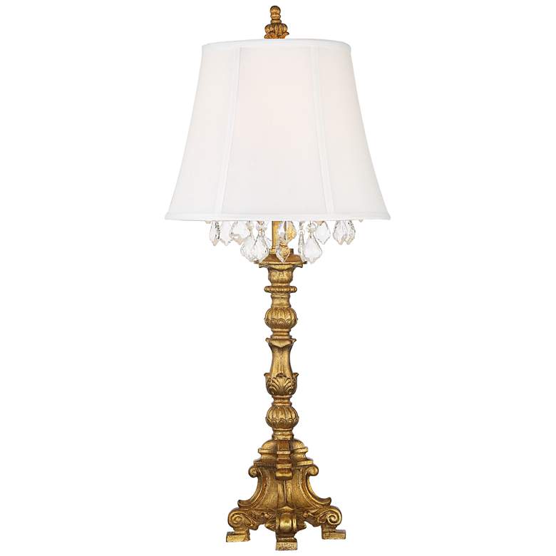 Image 2 Barnes and Ivy Duval 34" High Gold and Crystal Candlestick Table Lamp