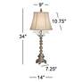 Barnes and Ivy Duval French Crystal Candlestick Lamp with Table Top Dimmer