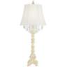 Barnes and Ivy Duval French White Candlestick Table Lamp with Crystals