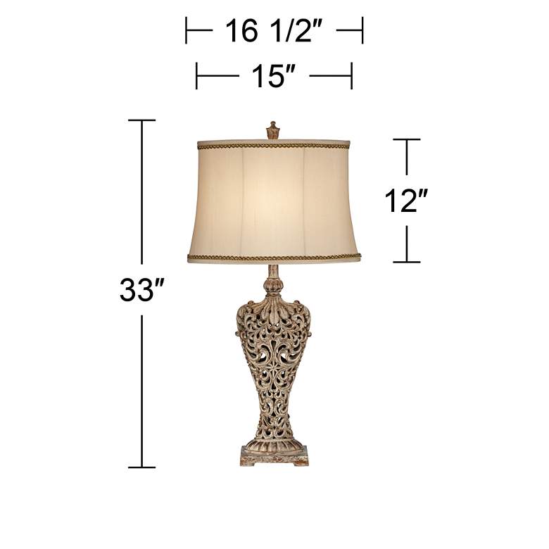 Image 3 Barnes and Ivy Elle 33 inch Gold Table Lamp with Florentine Twist Shade more views