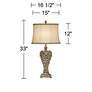 Barnes and Ivy Elle 33" Gold Table Lamp with Florentine Twist Shade