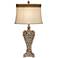 Barnes and Ivy Elle Gold Table Lamp with Florentine Scroll Trim Shade