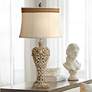 Barnes and Ivy Elle Gold Table Lamp with Florentine Scroll Trim Shade
