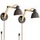 Barnes and Ivy Euless Bronze Adjustable Plug-In Wall Lamps Set of 2