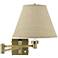 Barnes and Ivy Fine Burlap Empire Antique Brass Swing Arm Wall Lamp