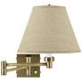 1_Barnes and Ivy Fine Burlap Empire Antique Brass Swing Arm Wall Lamp