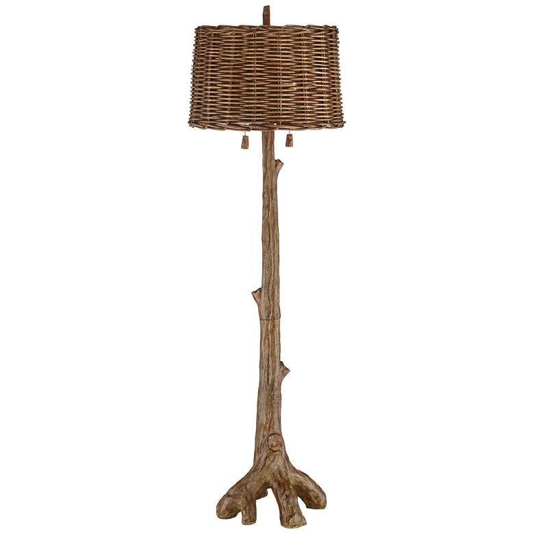 Image 3 Barnes and Ivy Forrest Sequoia Tree 61" Wicker Shade Rustic Floor Lamp