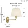 Barnes and Ivy Fredericks Traditional Brass Plug-In Wall Lamps Set of 2