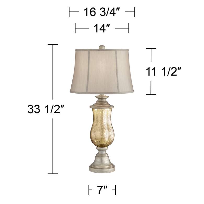Image 6 Barnes and Ivy Freida Mercury Glass Traditional Table Lamp with Night Light more views