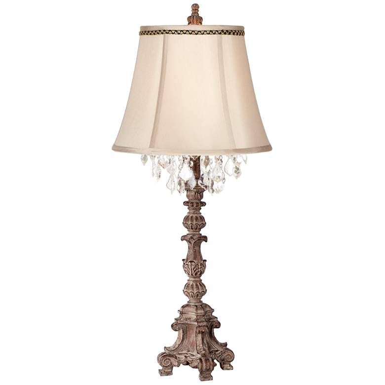 Image 1 Barnes and Ivy French Candlestick 34 inch High Lamp with Handcrafted Shade