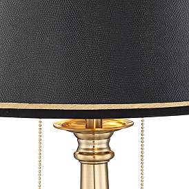 Image3 of Barnes and Ivy Georgetown 28 1/2" Brass Traditional Lamp with USB Port more views