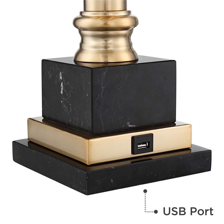 Image 6 Barnes and Ivy Georgetown 28 1/2" Brass Traditional Lamp with USB Port more views