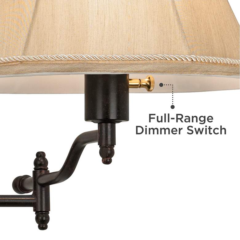 Image 2 Barnes and Ivy Hexagon Bronze Swing Arm Plug-In Wall Lamps Set of 2 more views