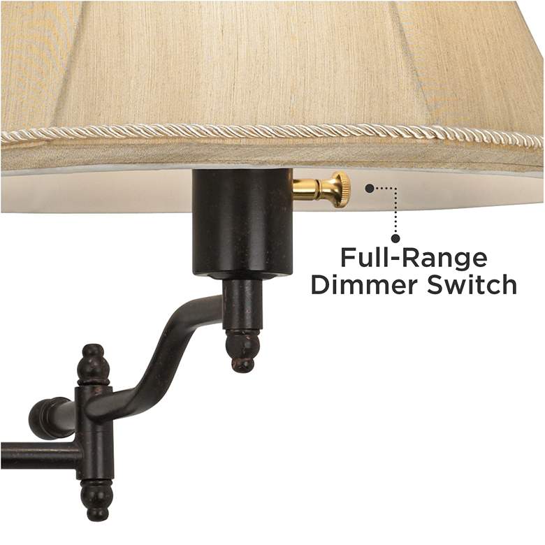 Image 2 Barnes and Ivy Hexagon Swing Arm Plug-In Wall Lamp with Cord Cover more views