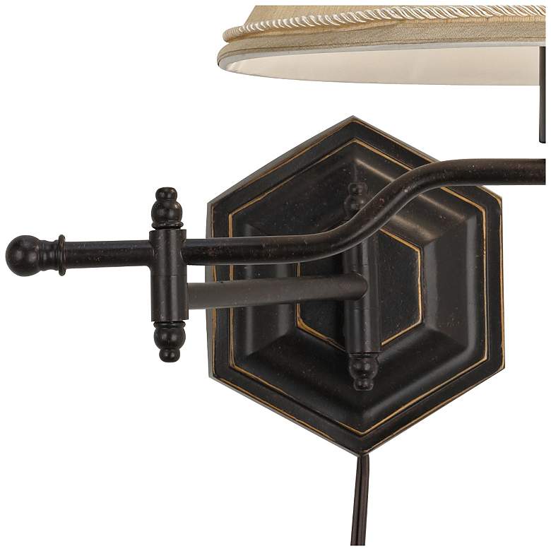 Image 3 Barnes and Ivy Hexagon Swing Arm Plug-In Wall Lamp with Cord Cover more views