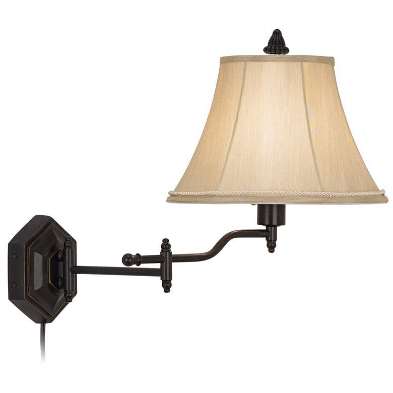 Image 5 Barnes and Ivy Hexagon Swing Arm Plug-In Wall Lamp with Cord Cover more views