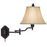 Barnes and Ivy Hexagon Swing Arm Plug-In Wall Lamp with Cord Cover