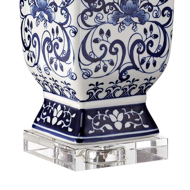 Image 7 Barnes and Ivy Iris 28" Blue White Porcelain Lamp with USB Dimmer more views