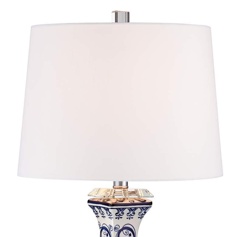 Image 4 Barnes and Ivy Iris 28 inch Blue White Porcelain Table Lamp with Dimmer more views