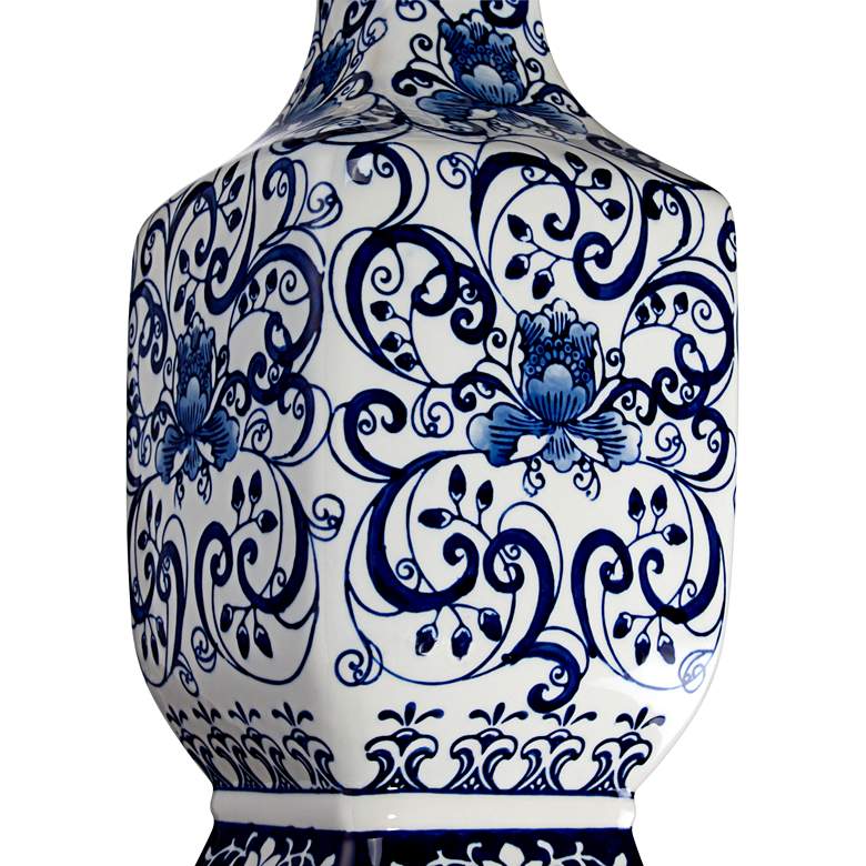 Image 6 Barnes and Ivy Iris 28 inch Blue White Porcelain Table Lamp with Dimmer more views