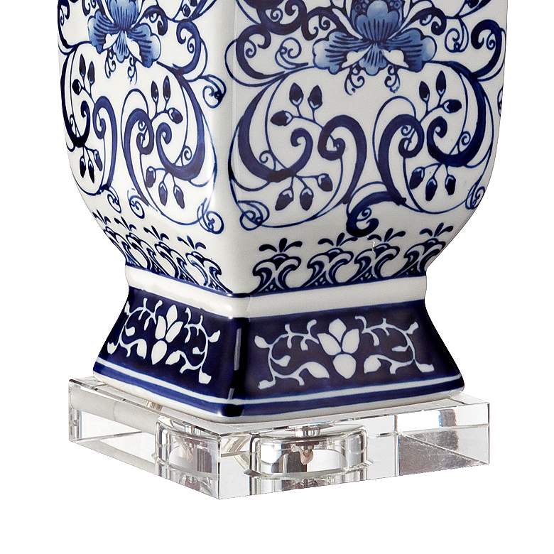 Image 7 Barnes and Ivy Iris 28 inch Blue White Porcelain Table Lamp with Dimmer more views