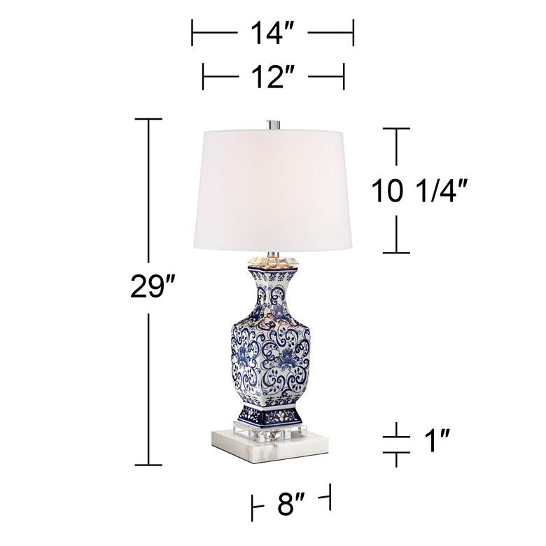 Image 7 Barnes and Ivy Iris 28" Traditional Ceramic Lamp with Marble Riser more views