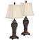 Barnes and Ivy Leafwork 29 1/4" Bronze Vase Table Lamps Set of 2