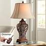 Barnes and Ivy Leafwork 32 1/2" Bronze Vase Lamp with Table Top Dimmer