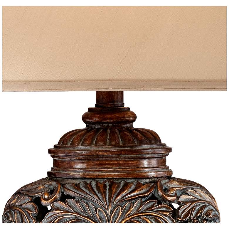 Image 3 Barnes and Ivy Leafwork 32 1/2 inch Bronze Vase Lamp with Table Top Dimmer more views