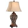 3_Barnes and Ivy Leafwork 32 1/2" Bronze Vase Table Lamp with USB Dimmer