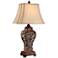 Barnes and Ivy Leafwork 32 1/2" Bronze Vase Table Lamp with USB Dimmer