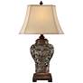 Barnes and Ivy Leafwork 32 1/2" Bronze Vase Table Lamp with USB Dimmer in scene