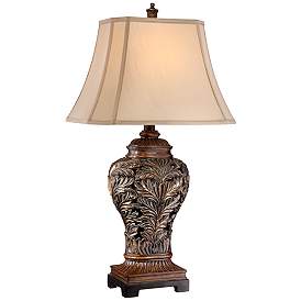 Image2 of Barnes and Ivy Leafwork 32 1/2" Rectangular Shade Traditional Lamp