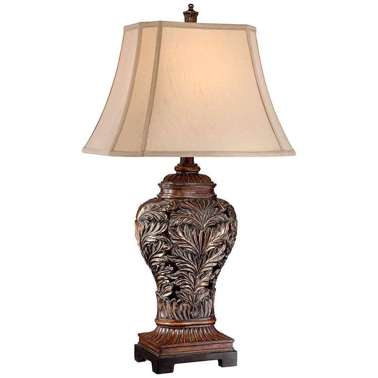 Image 2 Barnes and Ivy Leafwork 32 1/2" Rectangular Shade Traditional Lamp